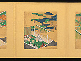Scenes from The Tale of Genji, Tosa School, Pair of albums (accordion fold) with 
54 illustrations; ink, color and gold on paper, Japan