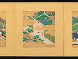 Scenes from The Tale of Genji, Tosa School, Pair of albums (accordion fold) with 
54 illustrations; ink, color and gold on paper, Japan