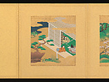 Scenes from The Tale of Genji, Tosa School, Pair of albums (accordion fold) with 
54 illustrations; ink, color and gold on paper, Japan