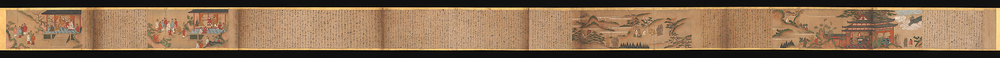 Illustrated Legends of the Origins of the Kumano Shrines, Set of three handscrolls; ink and color on paper, Japan