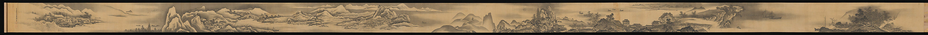 Landscape, Unkoku Tōban (Japanese, 1633–1724), Handscroll; ink on silk, Japan