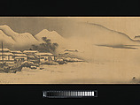 Landscape, Unkoku Tōban (Japanese, 1633–1724), Handscroll; ink on silk, Japan