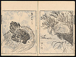 Collected Manual of Paintings, Hanabusa Ippō (Japanese, 1691–1760), Three woodblock printed books; ink on paper, Japan