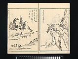 Landscapes by I Fukyū (Yi Fujiu) and Ike no Taiga (I Fukyū Ike Taiga sansui gafu), Illustrations by Kan Tenjū (Japanese, 1727–1795), Set of two woodblock-printed books; ink on paper, Japan