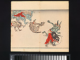 Kyōsai’s Pictures of One Hundred Demons, Kawanabe Kyōsai 河鍋暁斎 (Japanese, 1831–1889), Woodblock printed book (orihon, accordion-style binding); ink and color on paper, Japan