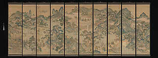 Mythical landscape with immortals, Unidentified artist Chinese, 18th century, Silk tapestry (kesi) with sections of hand-painted ink and color, China
