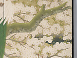 Peacocks and Cherry Blossoms, Imazu Tatsuyuki (Japanese, active early 20th century), Two-panel folding screen; ink, color, gold, and silver on paper, Japan