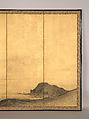 Landscape with Pavilion, Mori Shūhō (Japanese, 1738–1823), Pair of six-panel folding screens; ink, color, gold flecks, and gold leaf on paper, Japan