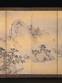 Summer and Autumn Landscapes, Nakabayashi Chikkei (Japanese, 1816–1867), Pair of six-panel folding screens; ink, color, and gold flecks on paper, Japan