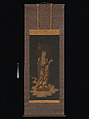 Jizō Bosatsu, Hanging scroll; ink, color, gold paint (kindei), and cut gold leaf (kirikane) on silk, Japan
