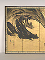 Landscapes with the Chinese Literati Su Shi and Tao Qian, Nagasawa Rosetsu 長澤蘆雪 (Japanese, 1754–1799), Pair of six-panel folding screens; ink and gold leaf on paper , Japan