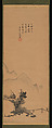 Zen Master with Meditation Staff, and Chinese-Style Landscapes, Painting by Unkoku Tōeki (Japanese, 1591–1644), Set of three hanging scrolls; ink on paper, Japan