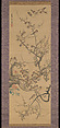 Sparrows in a Plum Tree, Nagasawa Rosetsu 長澤蘆雪 (Japanese, 1754–1799), Hanging scroll; ink and color on silk, Japan
