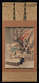 The Fury of Monk Raigō, Kobayashi Kiyochika (Japanese, 1847–1915), Hanging scroll; ink, color, and gold paint on silk, Japan