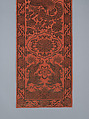 Chair strip with Lions and Phoenixes, Cut and voided silk velvet, China