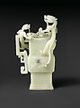 Archaic-style vase with dragons, Jade (nephrite), China