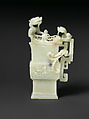 Archaic-style vase with dragons, Jade (nephrite), China