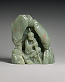Seated luohan (arhat) in a grotto, Jade (nephrite), China