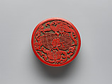 Pair of boxes with melons and butterflies, Carved red lacquer, China