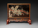 Table screen, Lacquer inlaid with mother-of-pearl, China