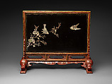 Table screen, Lacquer inlaid with mother-of-pearl, China