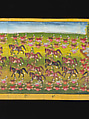 Royal processions, ceremonies and entertainments, Court of King Mindon or Thibaw, or associated workshops, Watercolor and gold on mulberry paper, with gilt lacquered wood covers and cloth lined box, Burma