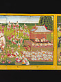 Royal processions, ceremonies and entertainments, Court of King Mindon or Thibaw, or associated workshops, Watercolor and gold on mulberry paper, with gilt lacquered wood covers and cloth lined box, Burma