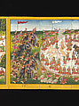 Royal processions, ceremonies and entertainments, Court of King Mindon or Thibaw, or associated workshops, Watercolor and gold on mulberry paper, with gilt lacquered wood covers and cloth lined box, Burma