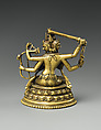 Manjuvajra, an Esoteric Manifestation of Manjushri, Copper alloy, inlaid with silver and copper, Eastern India, Bihar