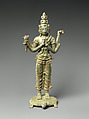 Brahma Standing on a Turtle Surrounded by the Four Lokapalas, Guardians of the Cardinal Directions, Bronze, Sri Lanka