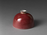 Water Jar, Porcelain with incised decoration under peachbloom glaze (Jingdezhen ware), China