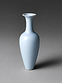 Vase, Porcelain with moonlight glaze (Jingdezhen ware); Tiffany stand, China