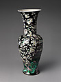 Vase with Plum Blossoms and Birds, Porcelain painted with colored enamels on the biscuit (Jingdezhen ware), China