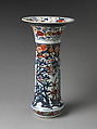 Vase in Trumpet Shape, Porcelain decorated in polychrome enamels and gold (Arita ware, Imari type), Japan