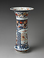 Vase in Trumpet Shape, Porcelain decorated in polychrome enamels and gold (Arita ware, Imari type), Japan