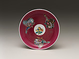 Saucer with Butterflies, Porcelain painted with colored enamels and gilded (Jingdezhen ware), China