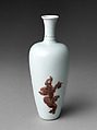 Vase with Dragon, Porcelain with relief decoration painted with copper red under transparent glaze (Jingdezhen ware), China