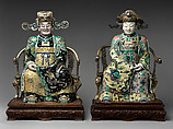 Figure, possibly the God of Wealth in His Military Aspect, Porcelain painted in famille verte enamels on the biscuit, China