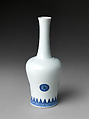 Bottle with Stylized Rosette, Porcelain painted with cobalt blue under transparentglaze (Jingdezhen ware), China