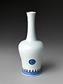 Bottle with Stylized Rosette, Porcelain painted with cobalt blue under transparentglaze (Jingdezhen ware), China