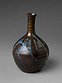 Bottle with Splashed Design, Stoneware with glaze and splashed decoration (Seto ware), Japan