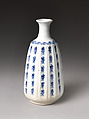 Wine Bottle with Chinese Character Reading Treasure (Japanese, takara), Porcelain painted with cobalt blue under transparent glaze (Hizen ware; Imari type), Japan