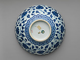 Bowl with Peonies, Narcissus, and Pomegranates, Porcelain painted in cobalt blue under transparent glaze (Jingdezhen ware), China