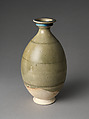 Bottle, Stoneware with incised decoration under celadon glaze, China