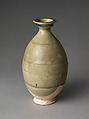 Bottle, Stoneware with incised decoration under celadon glaze, China