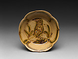 Bowl with bird, Stoneware with painted decoration and yellow glaze (Changsha ware), China