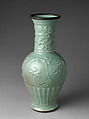 Vase with Peony Scrolls, Porcelain with molded decoration under celadon glaze (Longquan ware), China