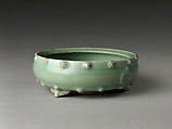 Container for Bulbs, Stoneware with applied decoration under celadon glaze (Longquan ware), China