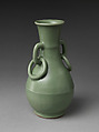 Vase in Shape of Ancient Bronze Vessel, Porcelain with celadon glaze (Longquan ware), China