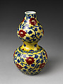 Vase, Porcelain painted in underglaze blue and overglaze yellow and red enamels, China